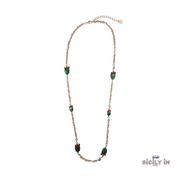 COLLANA LUNGA IN METALLO ANALLERGICO CON 6 CHARMS - CL107R