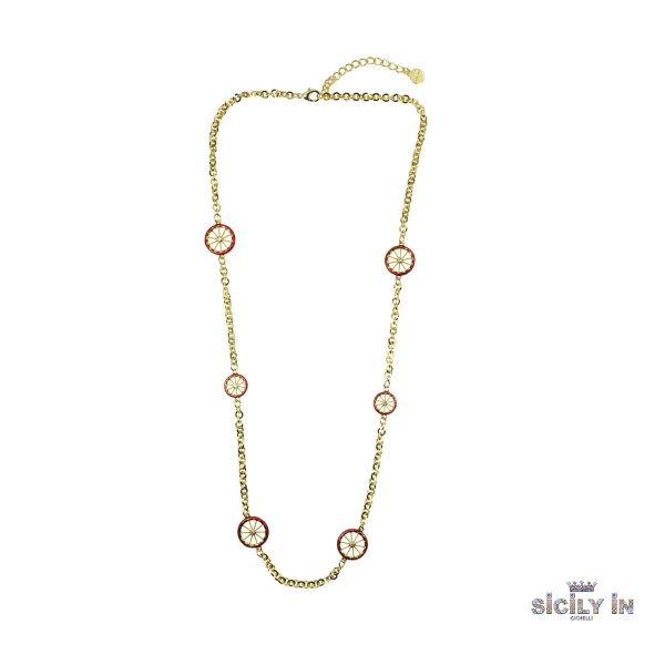 COLLANA LUNGA IN METALLO ANALLERGICO CON 6 CHARMS - CL108G