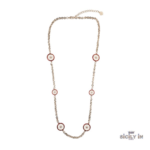 COLLANA LUNGA IN METALLO ANALLERGICO CON 6 CHARMS - CL108R