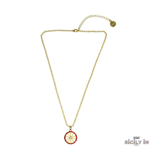 COLLANA IN METALLO ANALLERGICO CON 1 CHARM RUOTA - CL119G