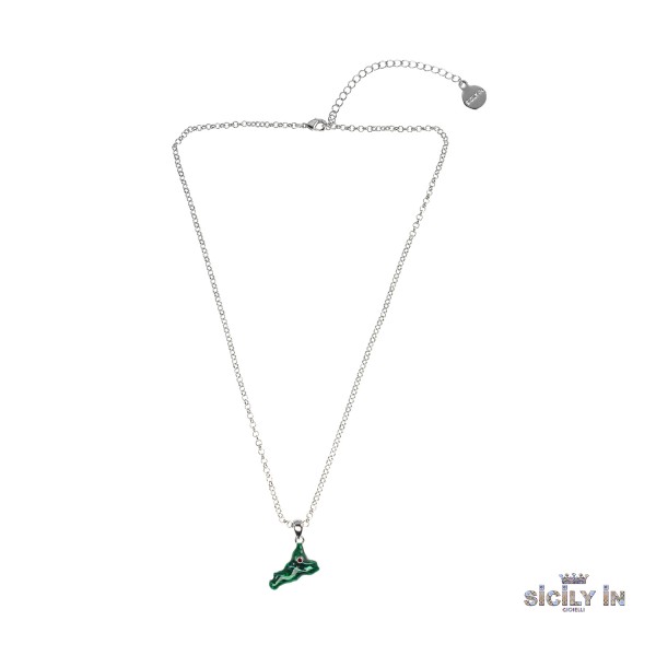 COLLANA IN METALLO ANALLERGICO CON 1 CHARM SICILIA - CL122B