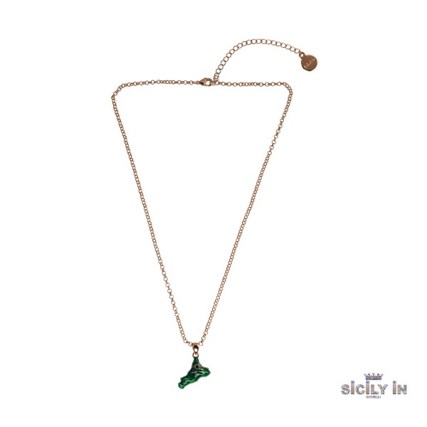 COLLANA IN METALLO ANALLERGICO CON 1 CHARM SICILIA - CL122R