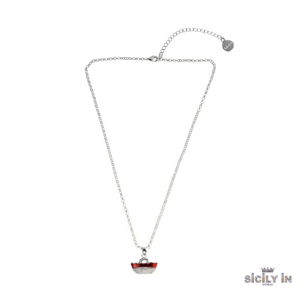 COLLANA IN METALLO ANALLERGICO CON 1 CHARM COFFA - CL123B