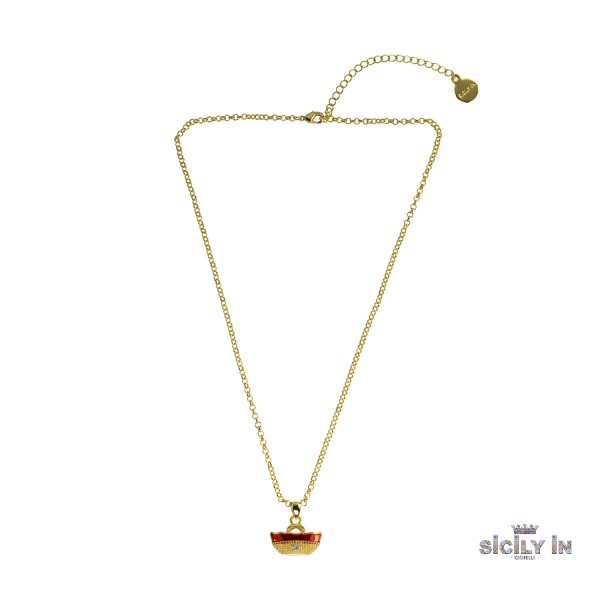 COLLANA IN METALLO ANALLERGICO CON 1 CHARM COFFA - CL123G