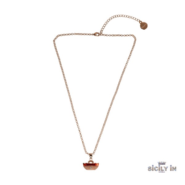 COLLANA IN METALLO ANALLERGICO CON 1 CHARM COFFA - CL123R