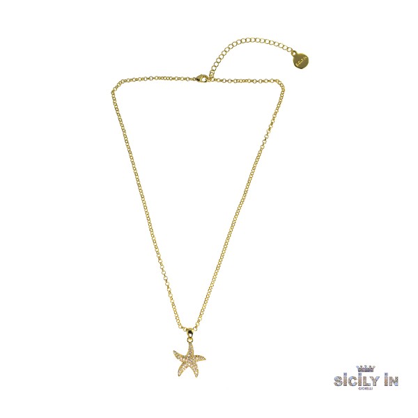 COLLANA IN METALLO ANALLERGICO CON 1 CHARM STELLA MARINA - CL124G