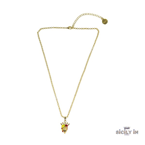 COLLANA IN METALLO ANALLERGICO CON 1 CHARM MORO - CL125G