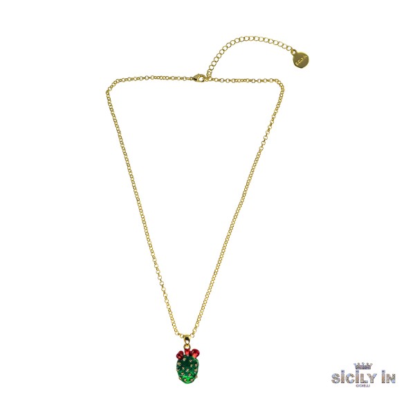 COLLANA IN METALLO ANALLERGICO CON 1 CHARM FICO D'INDIA - CL126G