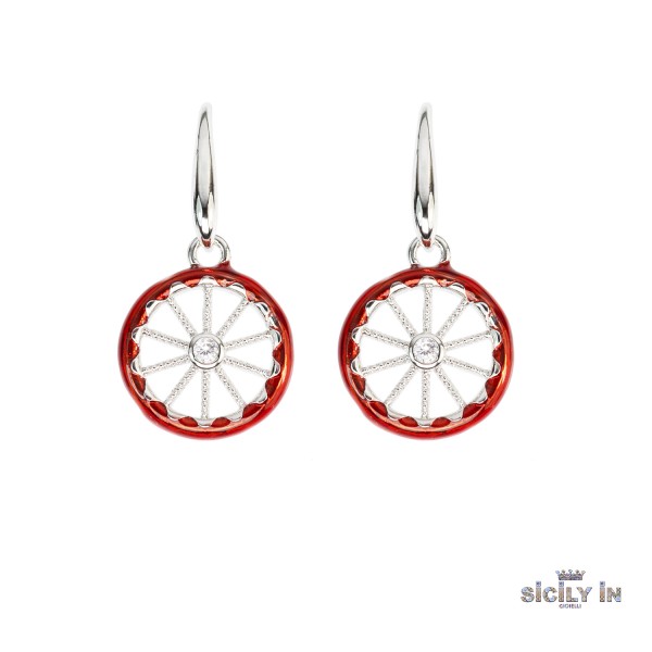 ORECCHINI IN METALLO ANALLERGICO CON 1 CHARM RUOTA - OR119B