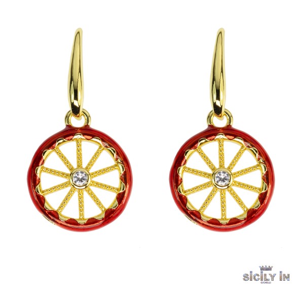 ORECCHINI IN METALLO ANALLERGICO CON 1 CHARM RUOTA - OR119G