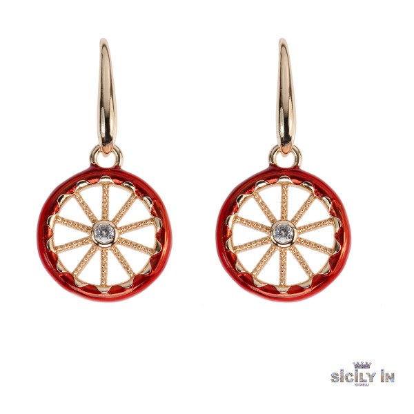 ORECCHINI IN METALLO ANALLERGICO CON 1 CHARM RUOTA - OR119R