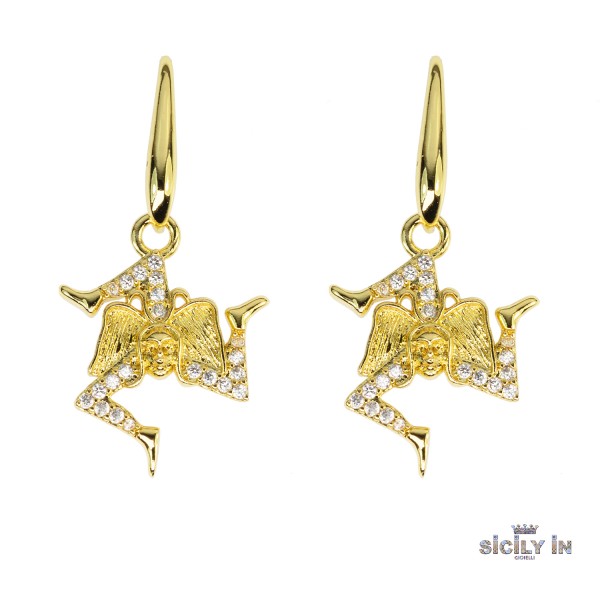 ORECCHINI IN METALLO ANALLERGICO CON 1 CHARM TRINACRIA - OR121G