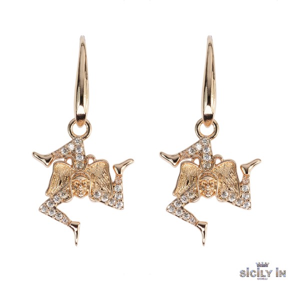 ORECCHINI IN METALLO ANALLERGICO CON 1 CHARM TRINACRIA - OR121R