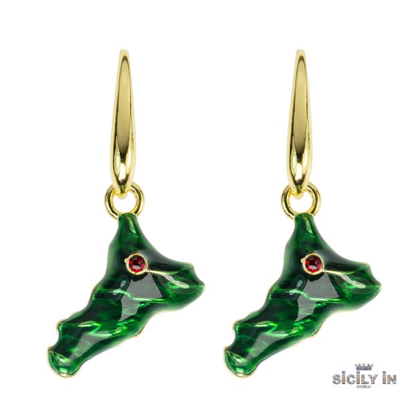 ORECCHINI IN METALLO ANALLERGICO CON 1 CHARM SICILIA - OR122G