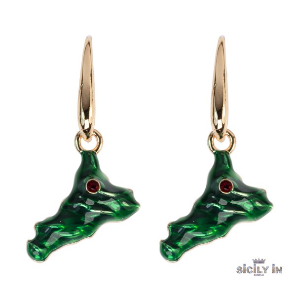 ORECCHINI IN METALLO ANALLERGICO CON 1 CHARM SICILIA - OR122R