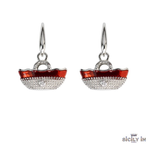 ORECCHINI IN METALLO ANALLERGICO CON 1 CHARM COFFA - OR123B