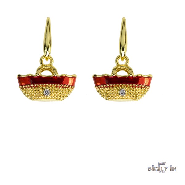 ORECCHINI IN METALLO ANALLERGICO CON 1 CHARM COFFA - OR123G