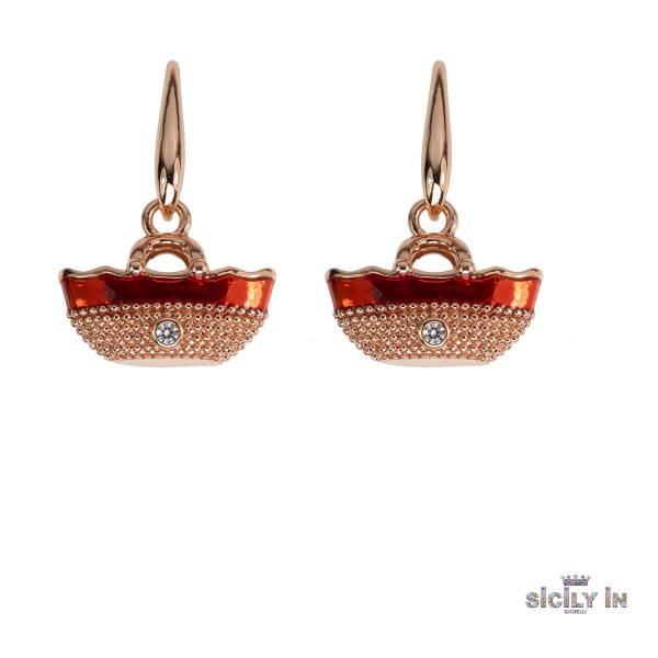 ORECCHINI IN METALLO ANALLERGICO CON 1 CHARM COFFA - OR123R