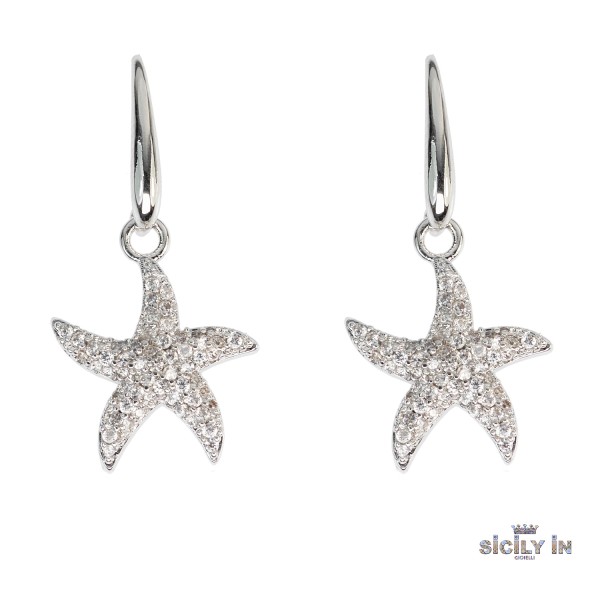 ORECCHINI IN METALLO ANALLERGICO CON 1 CHARM STELLA MARINA - OR124B