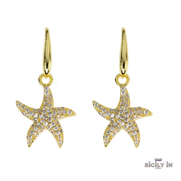 ORECCHINI IN METALLO ANALLERGICO CON 1 CHARM STELLA MARINA - OR124G