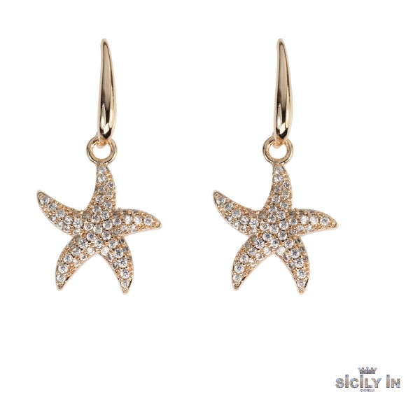 ORECCHINI IN METALLO ANALLERGICO CON 1 CHARM STELLA MARINA - OR124R