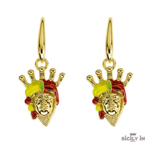 ORECCHINI IN METALLO ANALLERGICO CON 1 CHARM MORO - OR125G