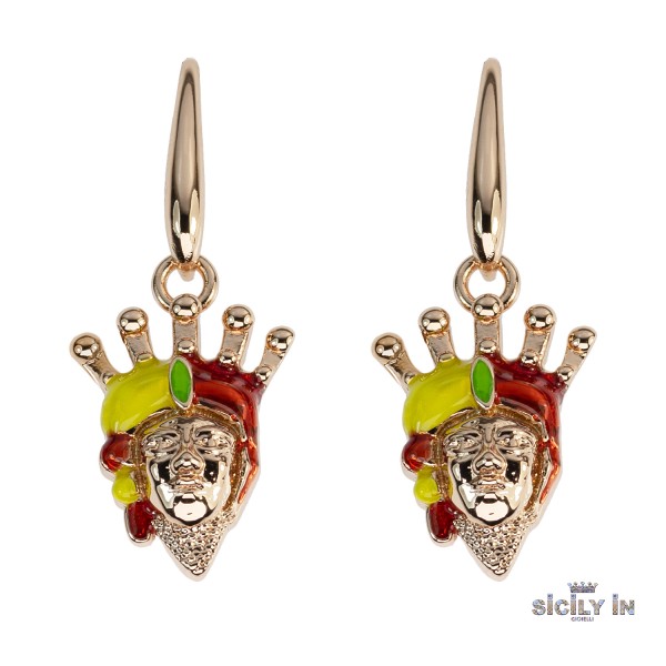 ORECCHINI IN METALLO ANALLERGICO CON 1 CHARM MORO - OR125R