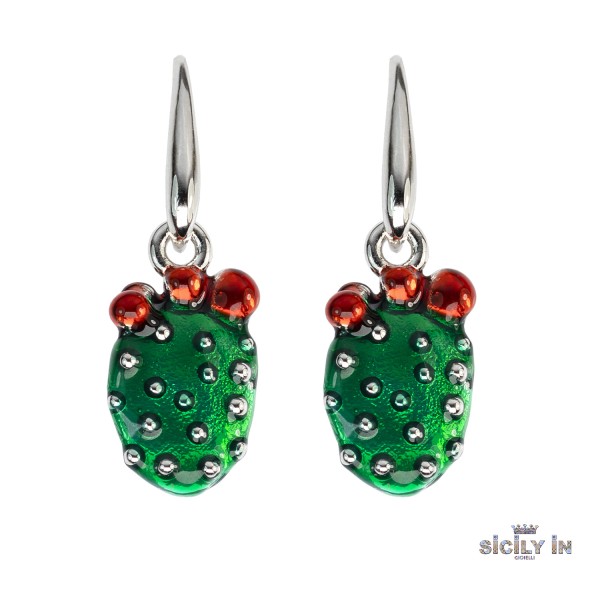 ORECCHINI IN METALLO ANALLERGICO CON 1 CHARM FICO D'INDIA - OR126B