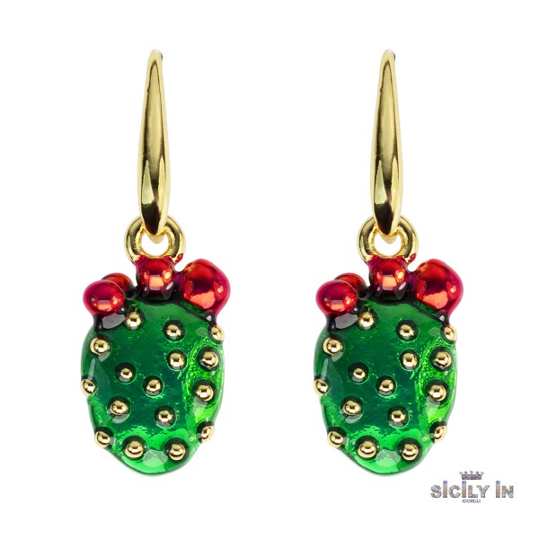 ORECCHINI IN METALLO ANALLERGICO CON 1 CHARM FICO D'INDIA - OR126G