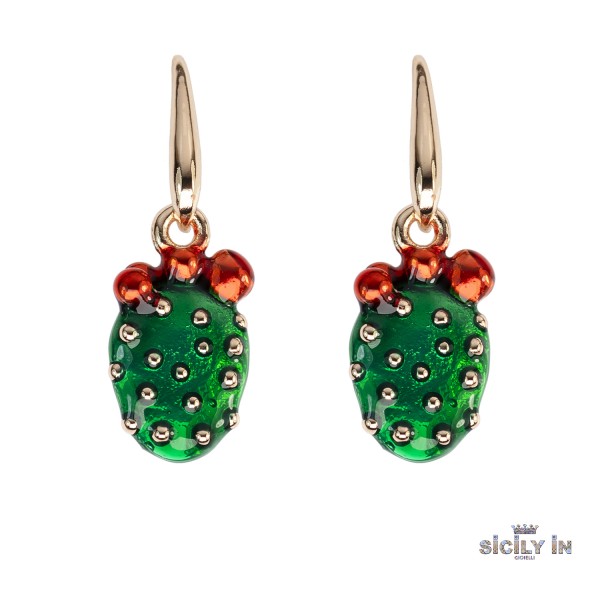 ORECCHINI IN METALLO ANALLERGICO CON 1 CHARM FICO D'INDIA - OR126R