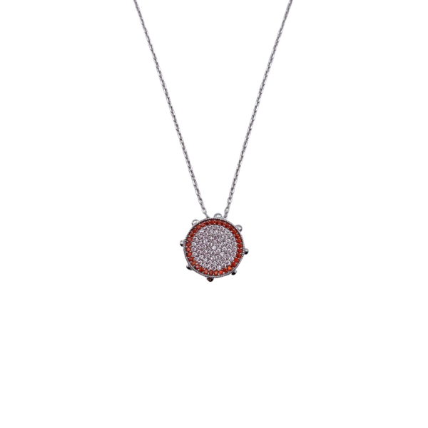 COLLANA BIANCA CON TAMBURELLO IN ARGENTO 925 - CL202B