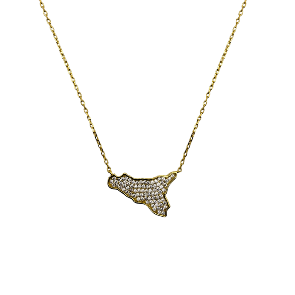 COLLANA GIALLA CON SICILIA IN ARGENTO 925 - CL201G