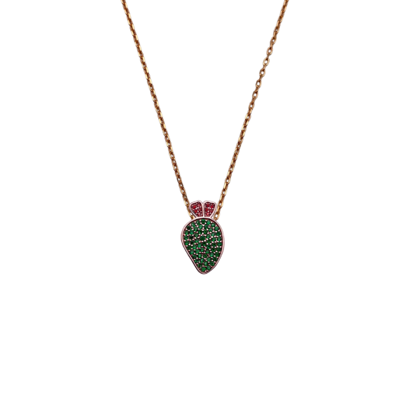 Collana Rosata con charm Fico D'India in argento 925 - CL203R