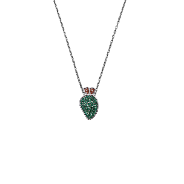 Collana Bianca con charm Fico D'India in argento 925 - CL203B