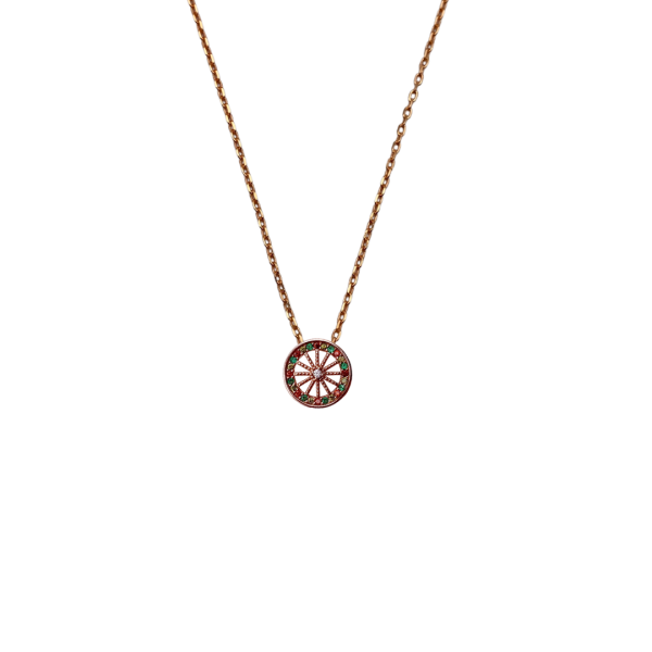 Collana Rosata con charm Ruota Siciliana in argento 925 - CL204R