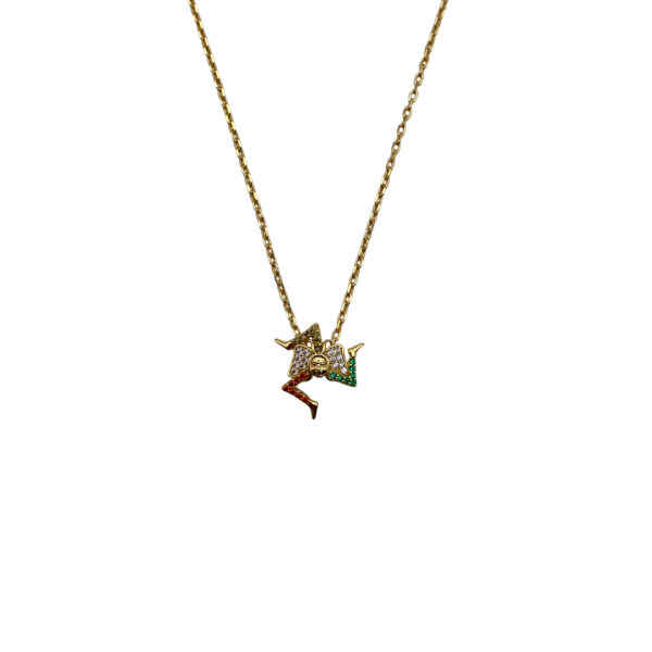 Collana Gialla con charm Trinacria in argento 925 - CL205G