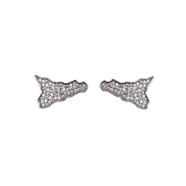 ORECCHINI BIANCHI CON SICILIA IN ARGENTO 925 - OR201B